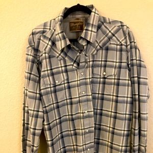 Wrangler Retro Plaid Snap Button Shirt Size XXL